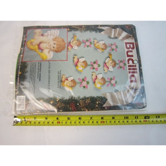 1991 BUCILLA Felt Ornaments Kit #82936 Christmas Cherubs-Angels - New Old Stock - Picture 6 of 7
